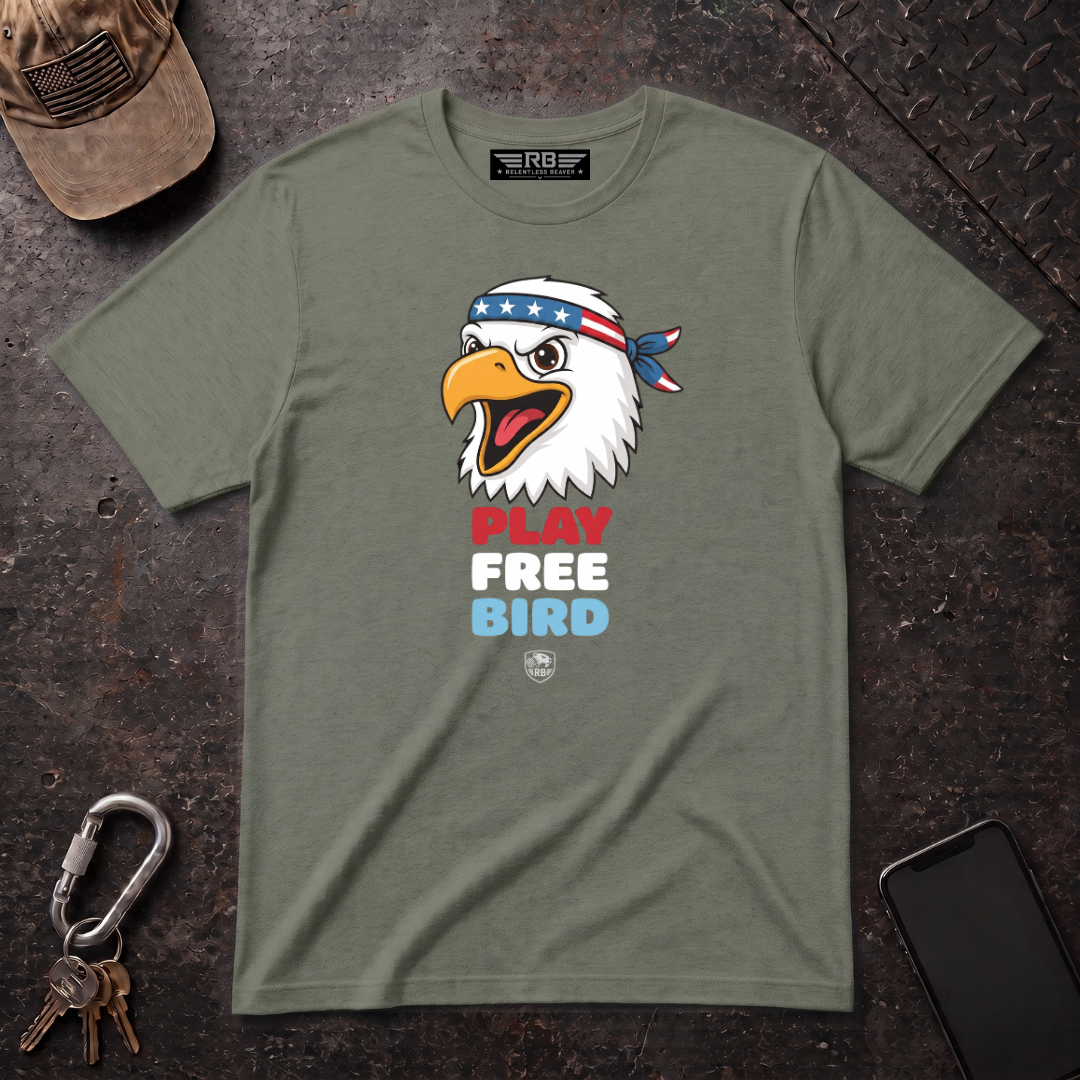 Patriotic Eagle "Play Free Bird" T-Shirt